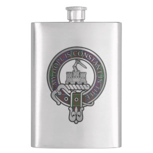 Clan MacDonald of Clanranald Crest & Tartan Hip Flask