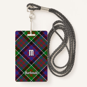 Clan MacDonald of Clanranald Tartan Badge ID Badge