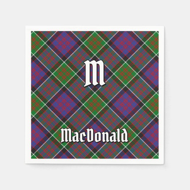 Clan MacDonald of Clanranald Tartan Napkins (Front)