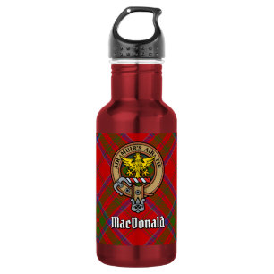 Clan MacDonald of Keppoch Crest over Tartan 532 Ml Water Bottle