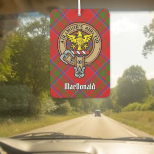 Clan MacDonald of Keppoch Crest over Tartan Car Air Freshener