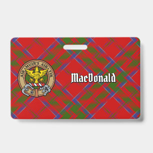 Clan MacDonald of Keppoch Crest over Tartan ID Badge
