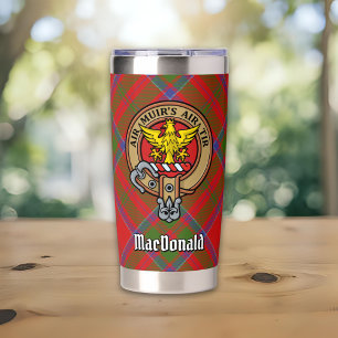 Clan MacDonald of Keppoch Crest over Tartan Insulated Tumbler