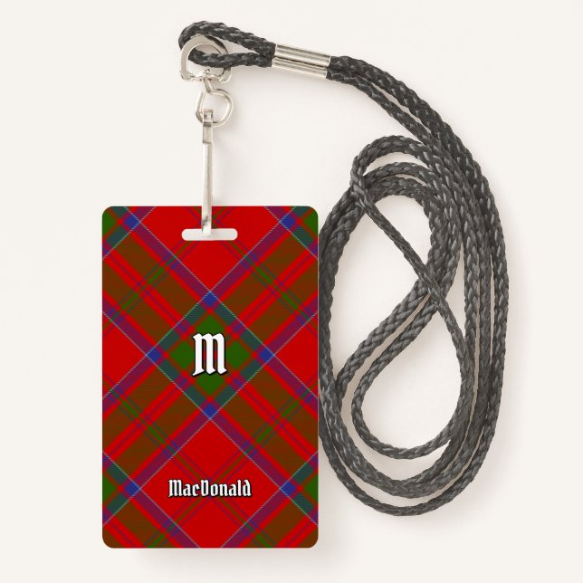 Clan MacDonald of Keppoch Tartan Badge ID Badge (Front with Lanyard)