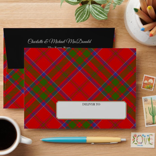 Clan MacDonald of Keppoch Tartan Envelope (Desk)