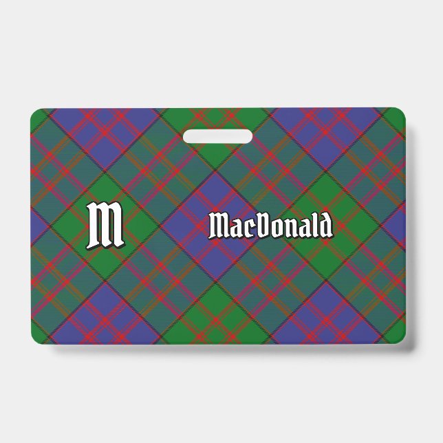 Clan MacDonald Tartan Badge ID Badge (Front)