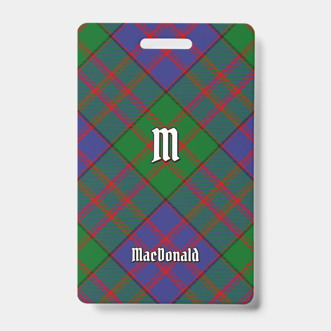 Clan MacDonald Tartan Badge ID Badge (Front)