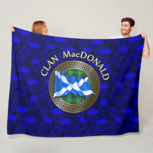 Clan MacDonald Tartan & Flag Fleece Blanket