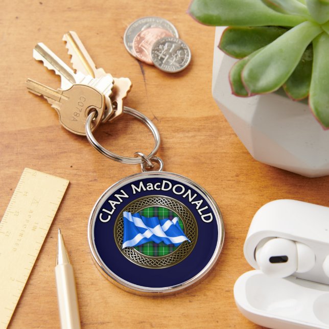 Clan MacDonald Tartan & Flag Key Ring (Desk)