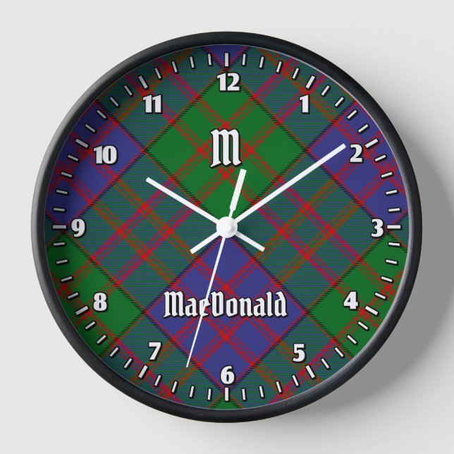 Clan MacDonald Tartan Large Clock (Front)