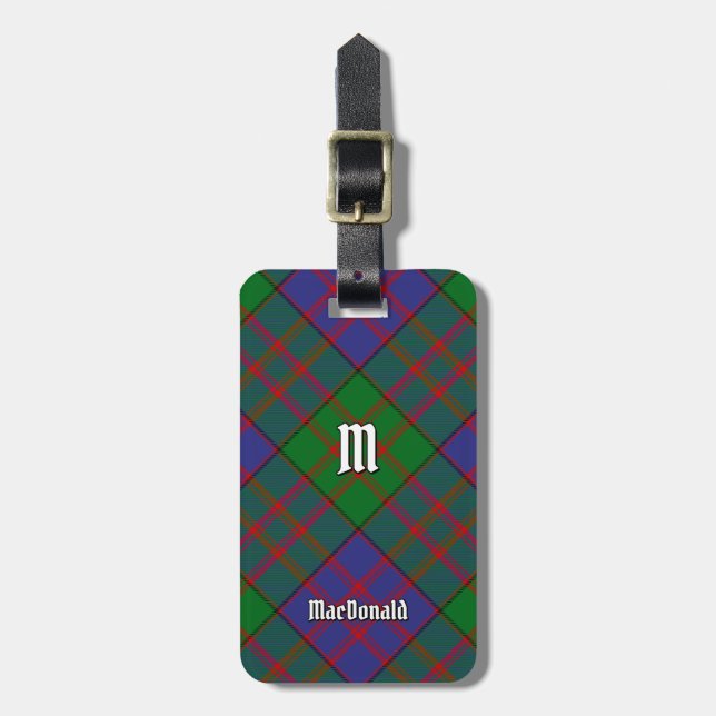 Clan MacDonald Tartan Luggage Tag (Front Vertical)