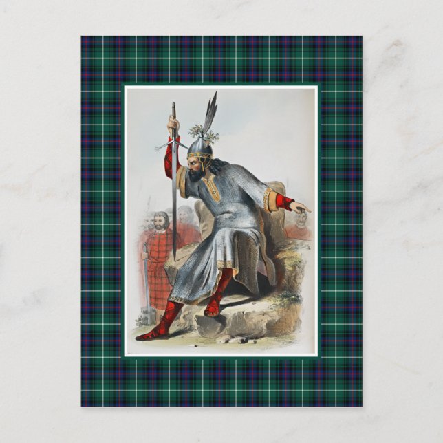 Clan MacDonald Vintage Illustration Tartan Frame Postcard (Front)
