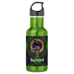 Clan MacDonell of Glengarry Crest over Tartan 532 Ml Water Bottle