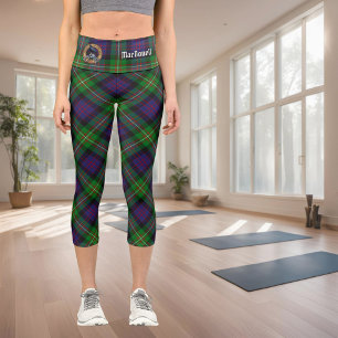 Clan MacDonell of Glengarry Crest over Tartan Capri Leggings