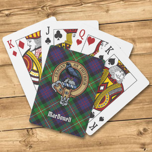 Clan MacDonell of Glengarry Crest over Tartan Playing Cards