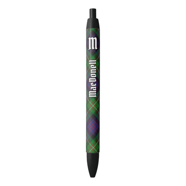 Clan MacDonell of Glengarry Tartan Black Ink Pen (Front Vertical)