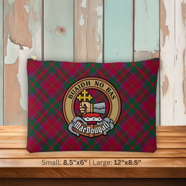 Clan MacDougall Crest over Tartan Accessory Pouch (Creator Uploaded)