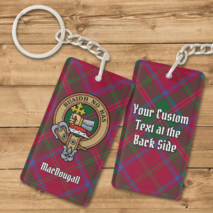 Clan MacDougall Crest over Tartan Key Ring