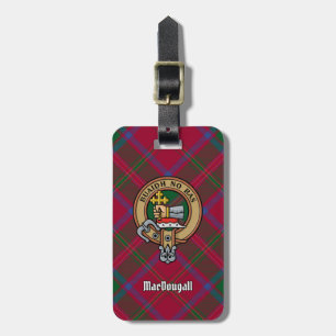 Clan MacDougall Crest over Tartan Luggage Tag