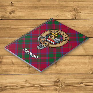Clan MacDougall Crest over Tartan Notebook