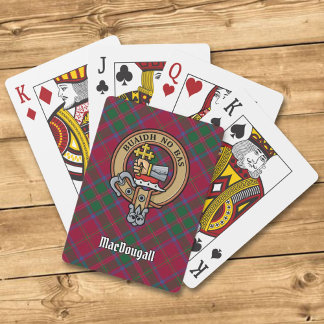 Clan MacDougall Crest over Tartan Playing Cards