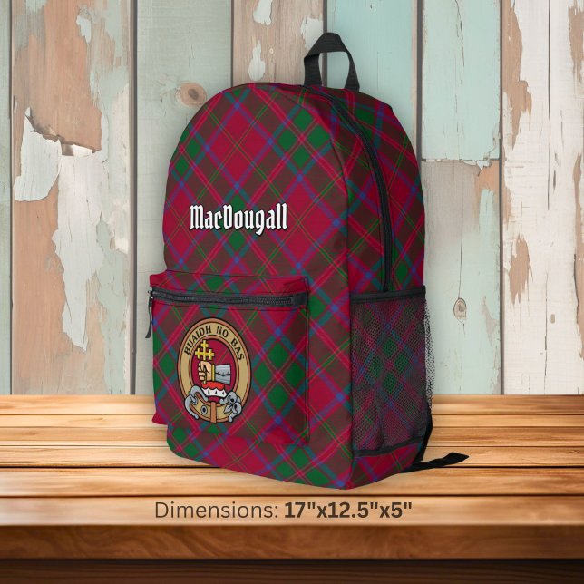 Clan MacDougall Crest over Tartan Printed Backpack (Creator Uploaded)