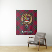 Clan MacDougall Crest over Tartan