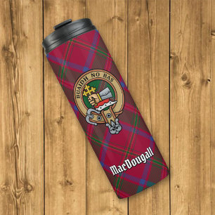 Clan MacDougall Crest over Tartan Thermal Tumbler