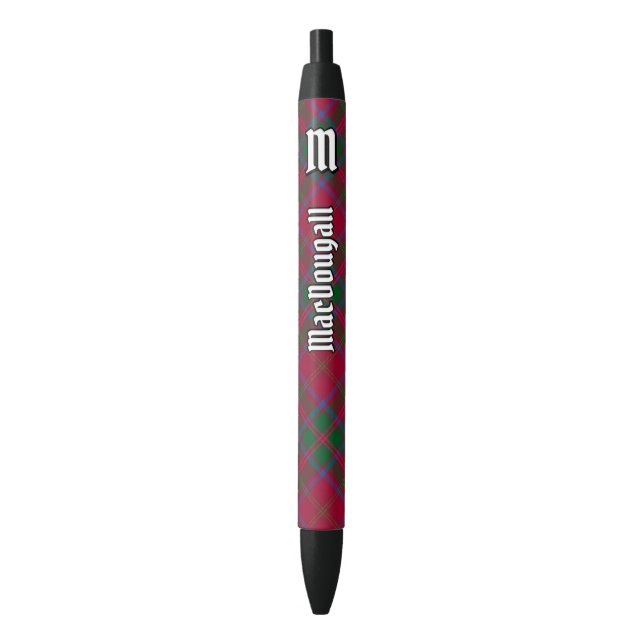 Clan MacDougall Tartan Black Ink Pen (Front Vertical)