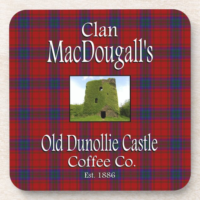 Clan MacDougall's Old Dunollie Castle Coffee Co. Coaster (Front)