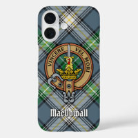 Clan MacDowall Crest over Tartan