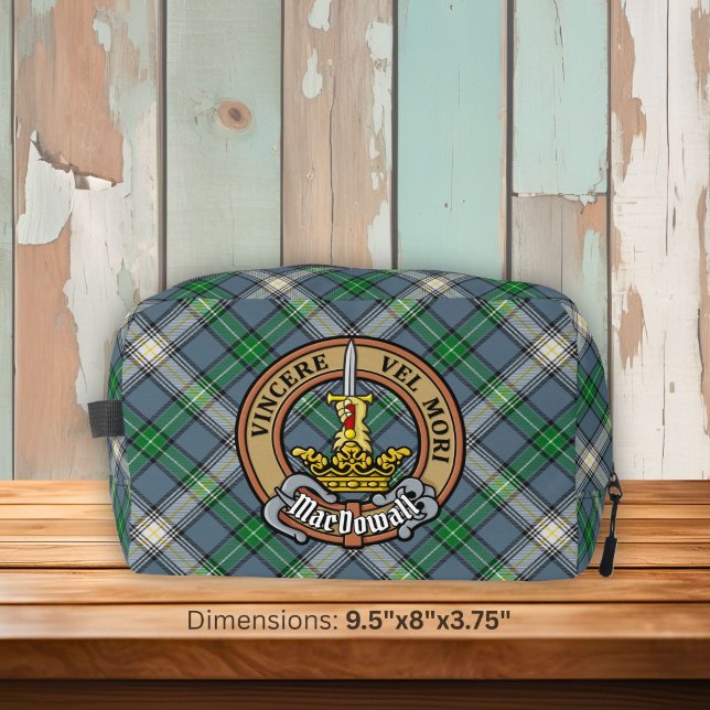 Clan MacDowall Crest over Tartan Dopp Kit (Creator Uploaded)