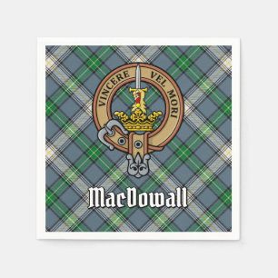 Clan MacDowall Crest over Tartan Napkin