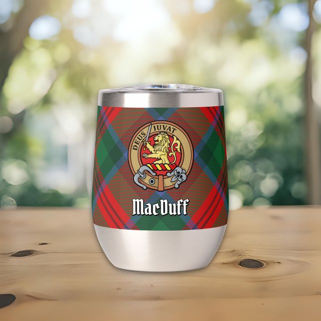 Clan MacDuff Crest over Tartan (Creator Uploaded)