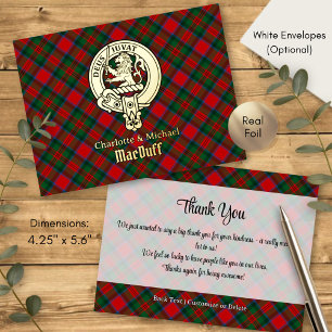 Clan MacDuff Crest over Tartan Foil Invitation Postcard