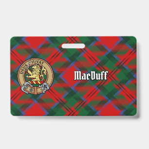 Clan MacDuff Crest over Tartan ID Badge