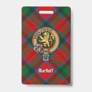 Clan MacDuff Crest over Tartan ID Badge