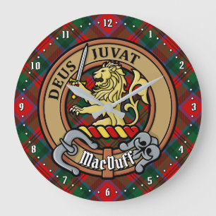 Clan MacDuff Crest over Tartan Large Clock