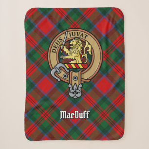 Clan MacDuff Crest over Tartan Sherpa Blanket