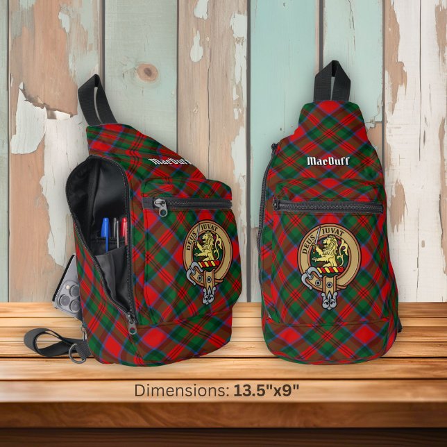 Clan MacDuff Crest over Tartan Sling Bag (Creator Uploaded)