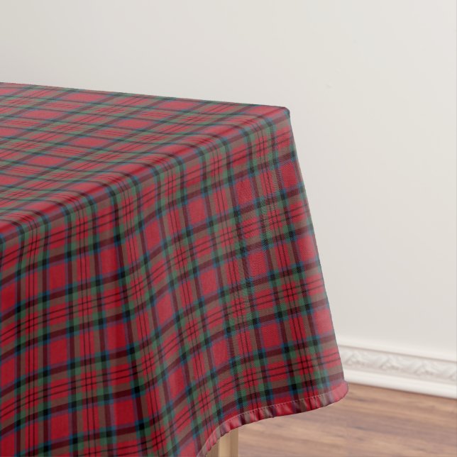 Clan MacDuff Red, Green, and Blue Scottish Tartan Tablecloth (In Situ)