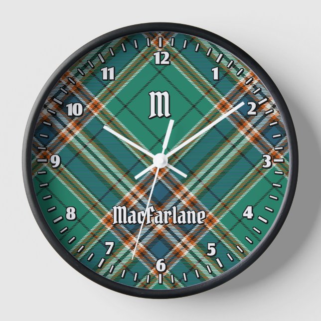 Clan MacFarlane Ancient Hunting Tartan Clock (Front)
