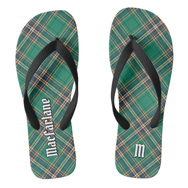 Clan MacFarlane Ancient Hunting Tartan Jandals (Footbed)