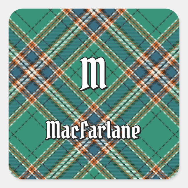 Clan MacFarlane Ancient Hunting Tartan Square Sticker (Front)