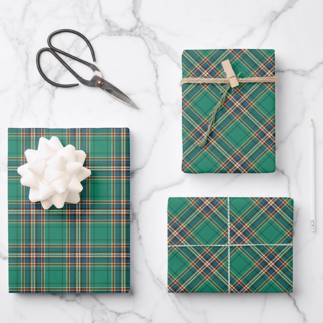 Clan MacFarlane Ancient Hunting Tartan Wrapping Paper Sheet (Front)