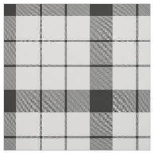 Clan MacFarlane Black and White Tartan Fabric