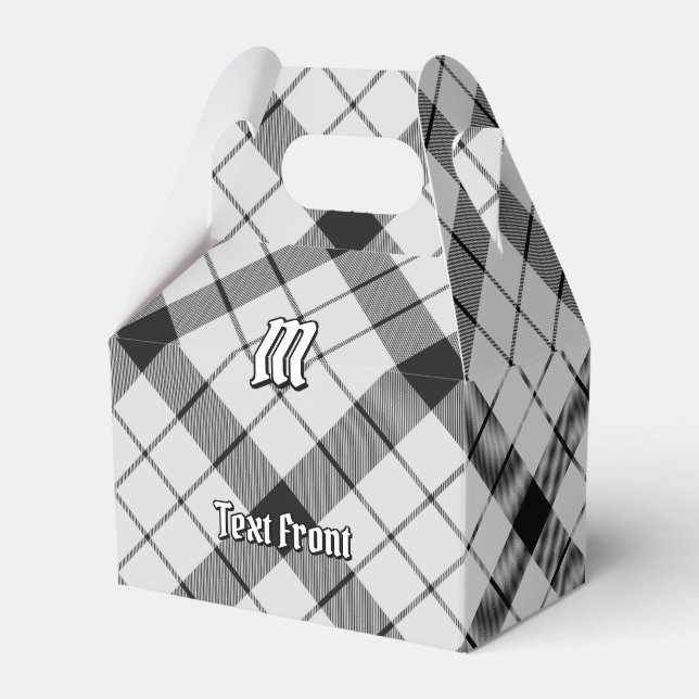 Clan MacFarlane Black and White Tartan Favour Box (Front Side)