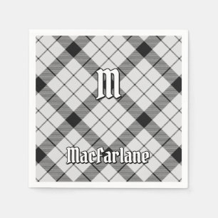 Clan MacFarlane Black and White Tartan Napkin