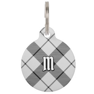 Clan MacFarlane Black and White Tartan Pet Tag