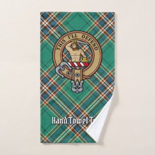 Clan MacFarlane Crest over Ancient Hunting Tartan Bath Towel Set